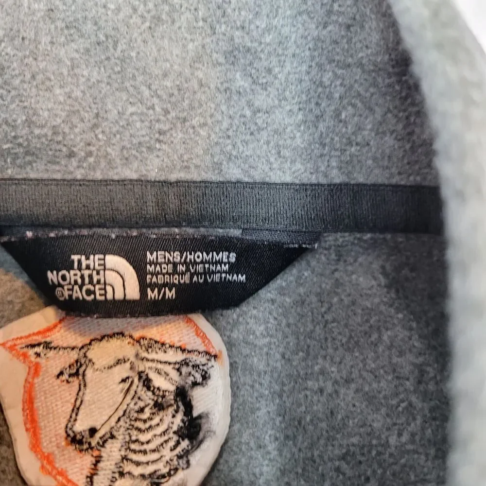 The North Face, Gray 1/4‎ Zip Pullover, Sheep Logo on Back, Size M